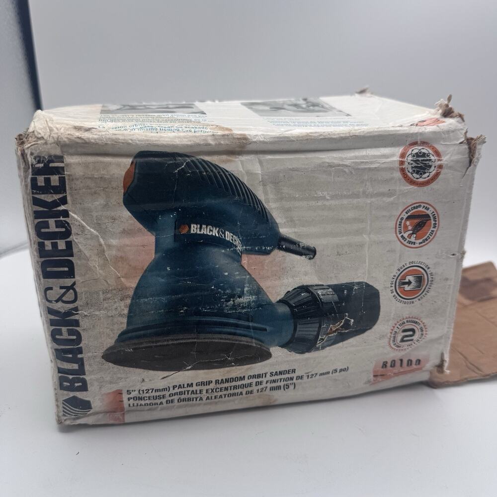 BLACK & DECKER RO100 5” Random Orbit Sander 2A 12000 OPM Dust Bag Tested